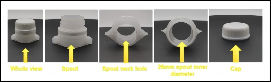 Characteristic of plastic bag spout and liquid pouch caps (HL260D)